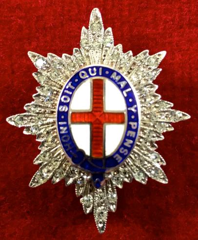 Coldstream Guards Paste Diamond & Enamel Regimental Sweetheart Brooch.