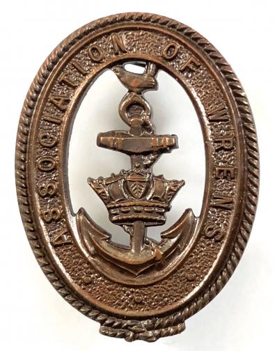 Women's Royal Naval Service, Association of WRENS Bronze Badge by J.R.Gaunt London.