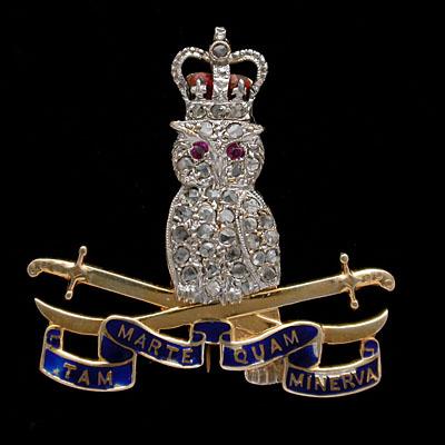 Staff College gold and diamond regimental brooch