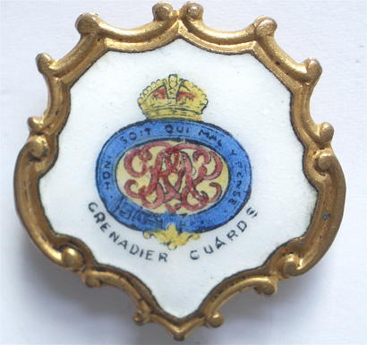 WW1 Grenadier Guards enamel shield sweetheart brooch