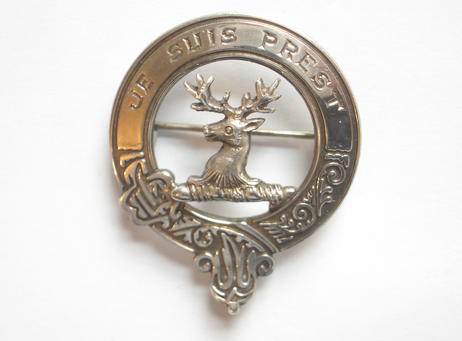 Scottish Clan Fraser Lovat Scouts 1985 hallmarked silver brooch