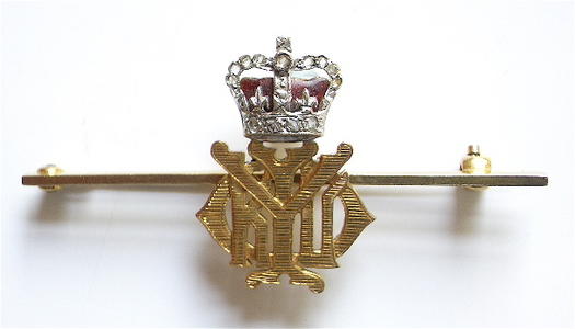 Kings Own Yorkshire Light Infantry gold & diamond regimental brooch