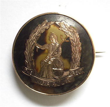 Norfolk Regiment 1916 hallmarked gold sweetheart brooch