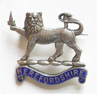 Herefordshire Regiment silver sweetheart brooch