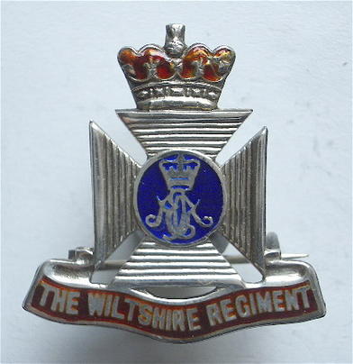 WW1 Wiltshire Regiment silver and enamel sweetheart brooch