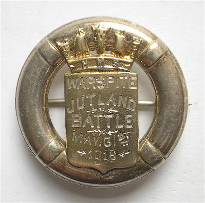 HMS Warspite Battle of Jutland 1916 silver sweetheart brooch