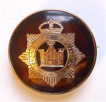 Devonshire Regiment gold sweetheart brooch