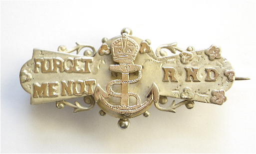 WW1 Royal Naval Division forget me not sweetheart brooch