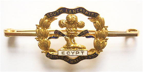 WW1 South Lancashire Regiment gold sweetheart brooch