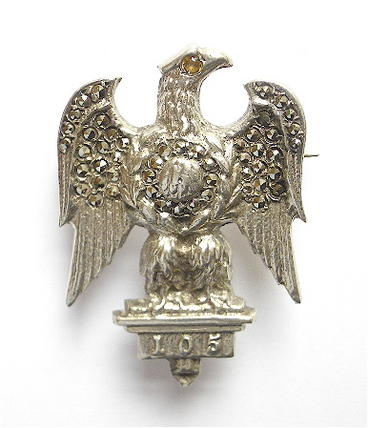 1st Royal Dragoons silver and marcasite regimental sweetheart brooch