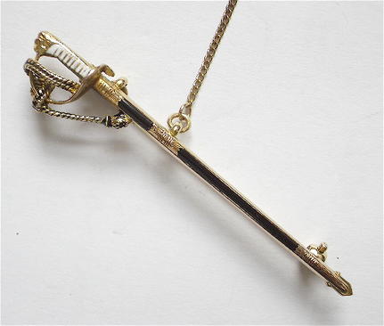 Royal Navy officers gold miniature sword brooch