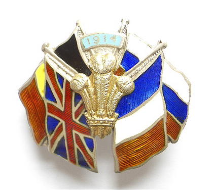 1914 Prince of Wales War Fund united nations flag brooch