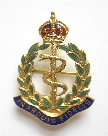 Royal Army Medical Corps gold and enamel sweetheart brooch