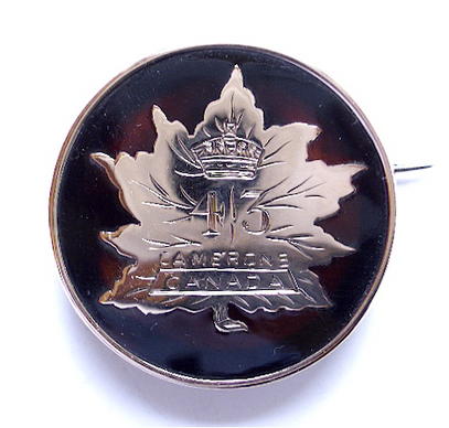 43rd Bn CEF Cameron Highlanders of Canada 1915 gold sweetheart brooch