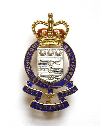 Royal Army Ordnance Corps 1955 gold and enamel sweetheart brooch by Garrard