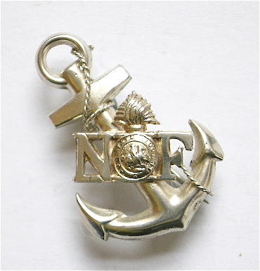 Northumberland Fusiliers 1914 silver anchor sweetheart brooch