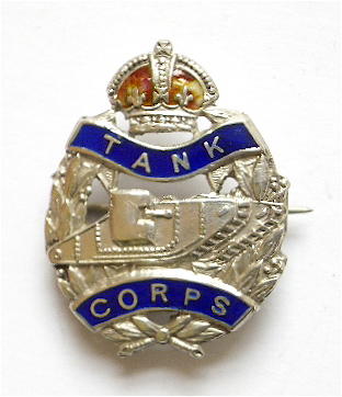 WW1 Tank Corps silver & enamel sweetheart brooch