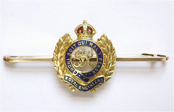 WW1 Royal Engineers gold and enamel regimental sweetheart brooch
