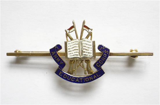 Army Educational Corps gold regimental sweetheart brooch