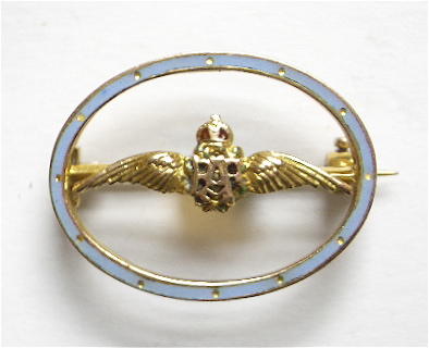 Royal Air Force 1953 gold and enamel RAF sweetheart brooch
