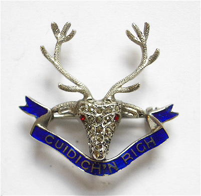 WW2 Seaforth Highlanders marcasite sweetheart brooch