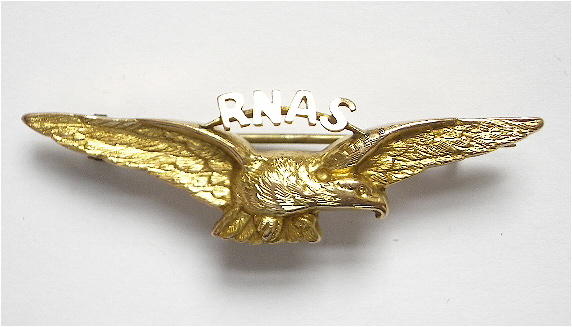 Royal Naval Air Service 1915 gold RNAS sweetheart brooch