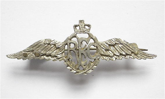 WW1 Royal Flying Corps Aircraft badge handcrafted from salvaged alloy