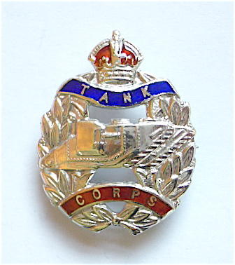 Tank Corps silver and enamel regimental sweetheart brooch