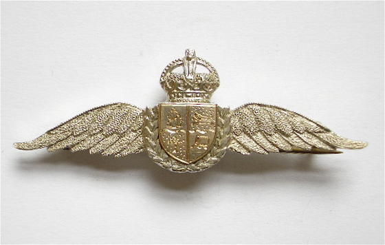 South African Air Force silver gold pilot wing sweetheart brooch