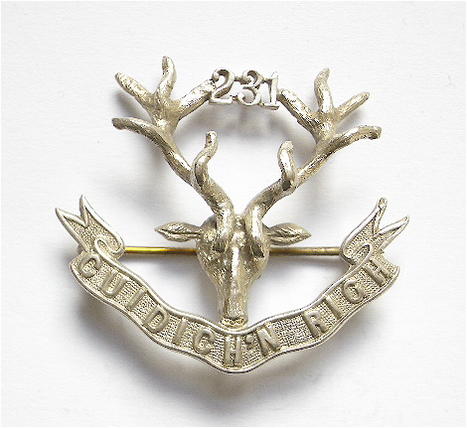 231st Infantry Bn Seaforth Highlanders of Canada silver sweetheart brooch