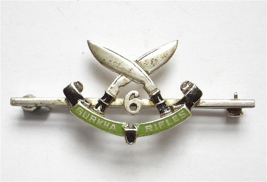 6th Gurkha Rifles silver regimental sweetheart brooch