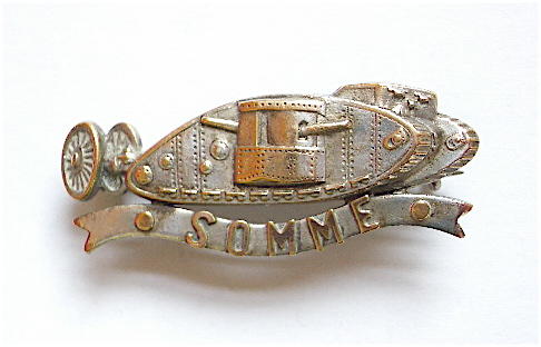 WW1 Tanks Somme battle sweetheart brooch