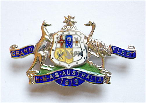 HMAS Australia 1919 Grand Fleet silver sweetheart brooch