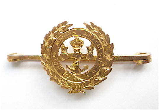 WW1 Royal Marine Artillery gold regimental sweetheart brooch