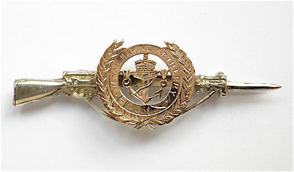 Royal Marine Artillery 1915 silver rifle sweetheart brooch 