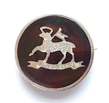 The Queens Regiment silver sweetheart brooch