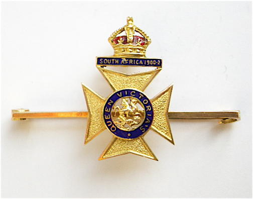 9th County of London Bn Queen Victorias Rifles gold sweetheart brooch
