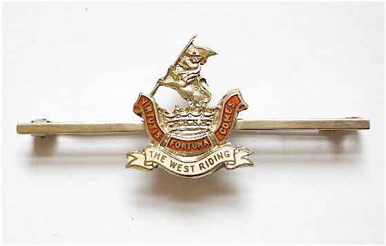 Duke of Wellington's West Riding Regiment silver sweetheart brooch