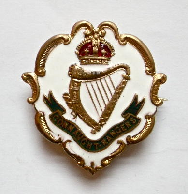 Connaught Rangers white faced enamel regimental sweetheart brooch