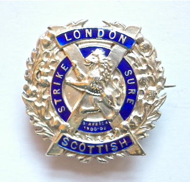 London Scottish silver enamel sweetheart brooch