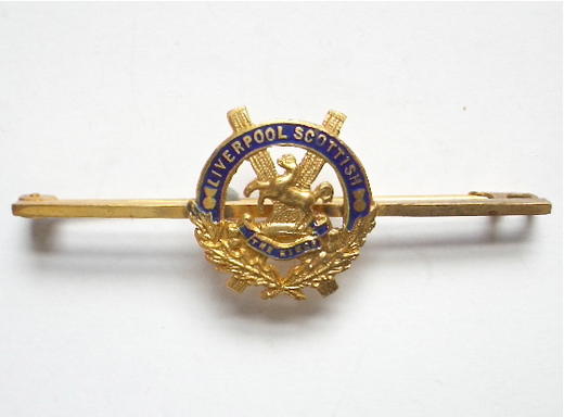 The King's Liverpool Scottish gilt and enamel sweetheart brooch