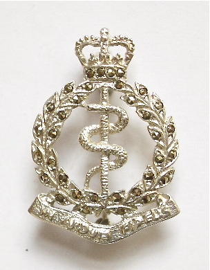 Royal Army Medical Corps silver and marcasite sweetheart brooch