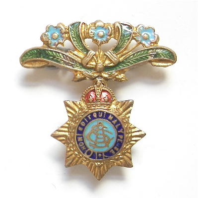 Army Service Corps floral forget me not sweetheart brooch