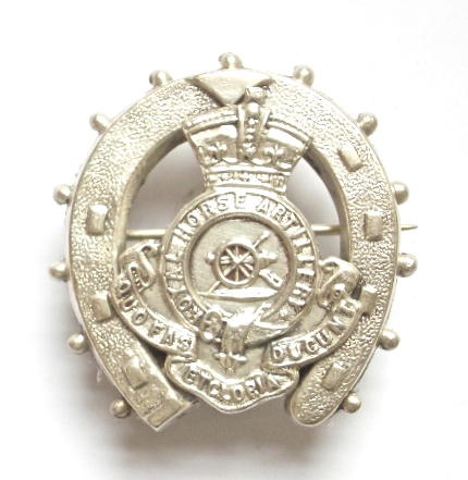 Royal Horse Artillery 1907 hallmarked silver horseshoe sweetheart brooch