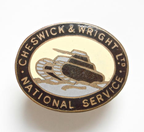 Cheswick & Wright Ltd Blackpool national service tank badge