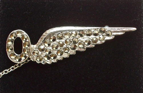 Royal Air Force observer brevet silver and marcasite sweetheart brooch