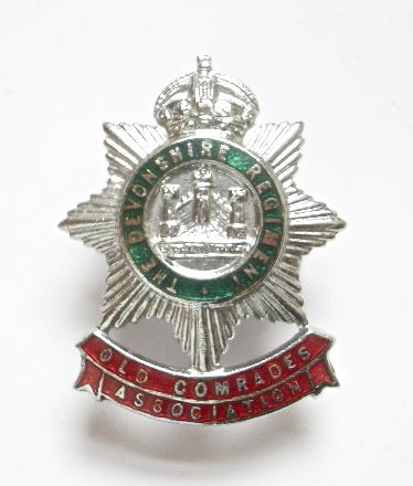 Devonshire Regiment old comrades association lapel badge
