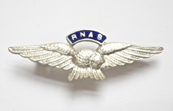 Royal Naval Air Service silver and enamel RNAS sweetheart brooch