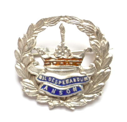 Royal Naval Division Anson Battalion silver RND sweetheart brooch