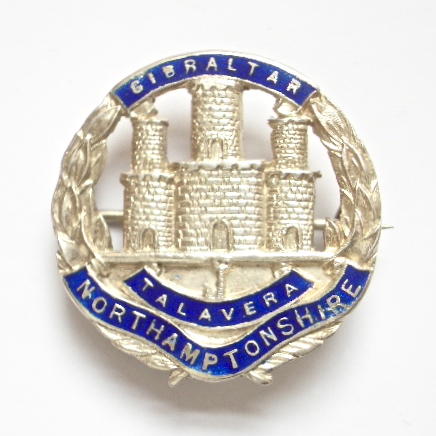 Northamptonshire Regiment silver and enamel sweetheart brooch